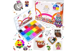 BeadsPack Fuse Beads Kit for Kids with 22000 Beads 2.6mm - 3 Pegboard, 2 Tweezers, 3 Pattern & Iron Paper – 24 Assorted Color Iron-On Melty Beads for Kids Crafts & Gift – Ideal for All Occasions