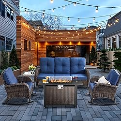 HUMMUH 5-Piece Patio Furniture Set with Fire