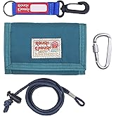 Rough Enough Kids Wallet for Boys Teens with Neck Lanyard Keychain Zipper Coin Pocket Card Holder Blue Soft Nylon