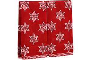 Peryiter 2 Pcs Christmas Snowflake Towels Red Christmas Hand Towels for Bathroom 100% Cotton Highly Absorbent Soft Kitchen Washcloths for Xmas Holiday Winter Gift Bath Home Decor, 29 x 13 Inch