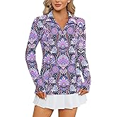 LOMON Women Long Sleeve Shirts Sun Protection 1/4 Zip Summer Quick Dry Hiking Shirts Quarter Zip Pullover for Women