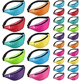 30 Pieces Neon Fanny Pack Bulk for Women Men Adjustable Waist Bag Exercising Hiking Running Waist Pack for Festival Travel Party Outdoor Activities, 10 Colors