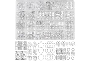 Fscwlmon 260 Pcs Silver Metal Hair Accessories for Dreadlocks, Braids & Updos - 13 Styles, Adjustable Kits - Men, Women, Boys