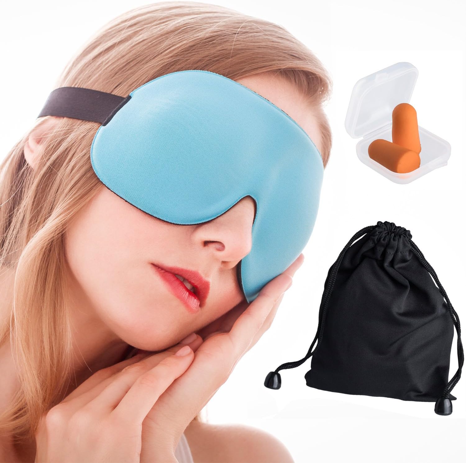 Sleep Eye Mask,Sleeping Masks with Soft Memory Foam,3D Contoured Moulded Design,Effective Night Blackout,Free Earplugs for Women&Men,Travel Nap Flight Bed Murlien
