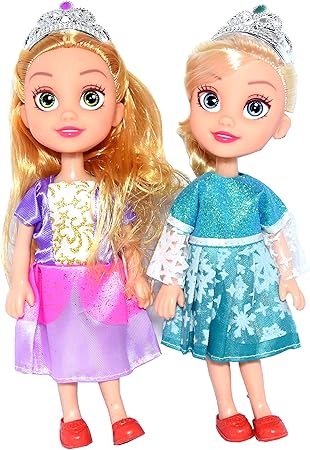 TOYMANIA Princess Twin Sisters Dolls for Kids. | Beautiful Dress with Tiara.