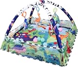 Bebamour Baby Playmat Floor Gym 0-24 Months 80x80cm 18 Balls 5 Toys Pink view 9