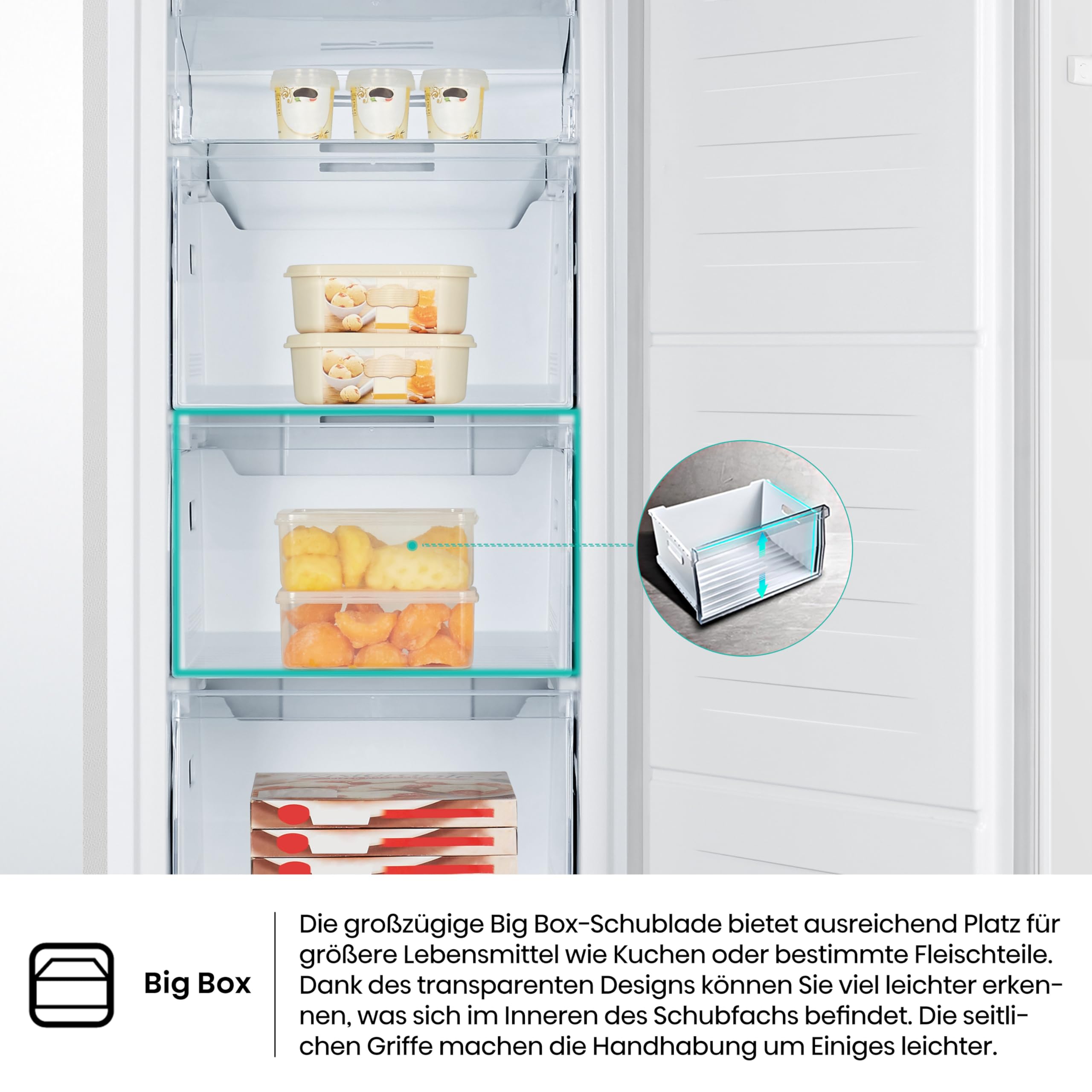 Hisense FV191N4AW2 Gefrierschrank/ TotalNoFrost/ SuperFreeze/ Türalarm/ Multiflow 360°/ BigBox/ 143,4 cm/ Gefrierteil 147 l/ 41 dB/ 205 kWh/Weiß 8