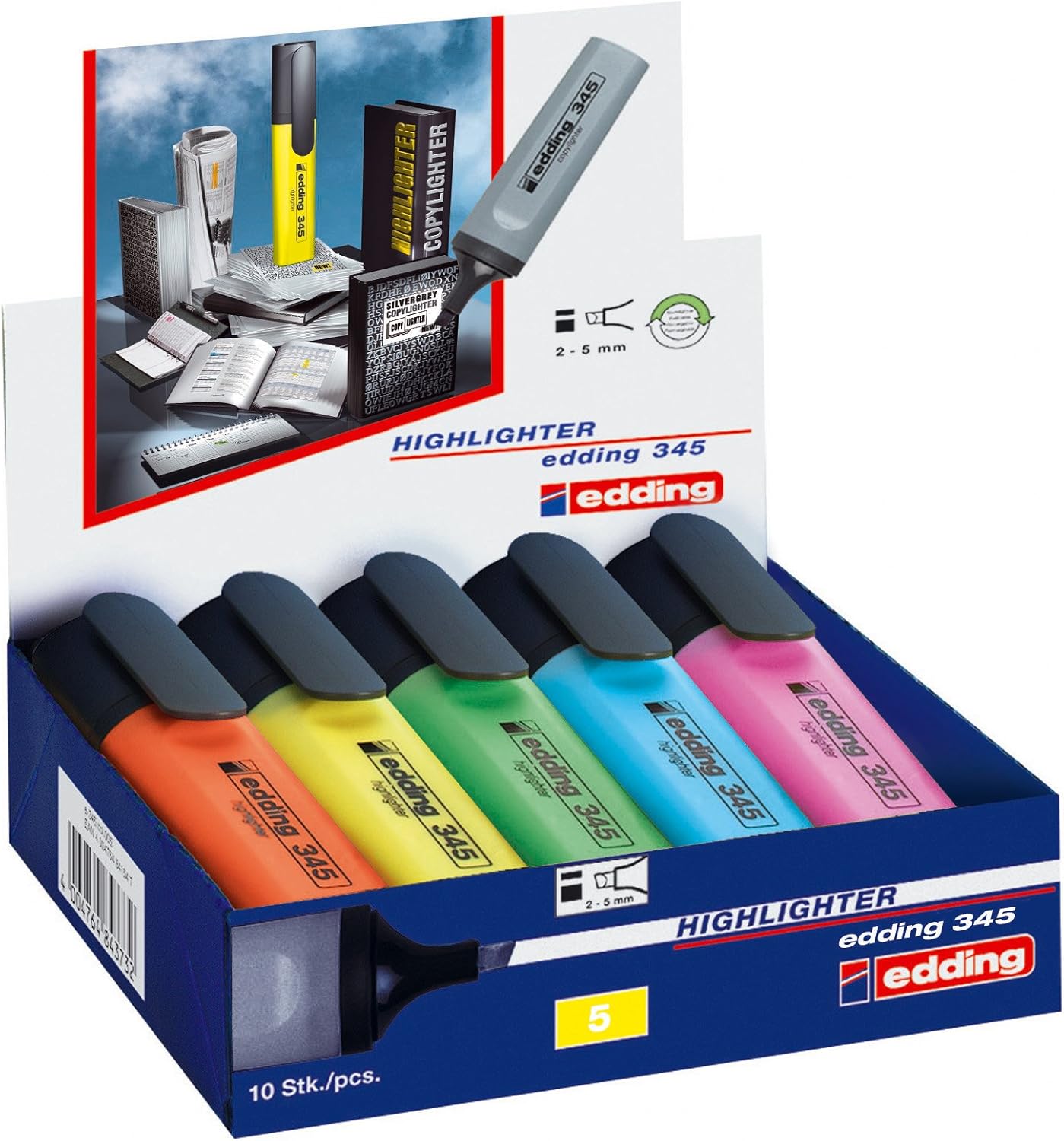 Edding edding - 345–surligneur rechargeable-valeur du coloris: Amazon ...