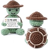 Gorsbark Valentines Gifts Handmade Crochet Turtle, Emotional Positive Support Crochet, Crochet Toy Doll, Cute Christmas, Mothers Day, Birthday Gifts for Moms, Home Decor