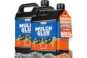 SHABEBE Mulch Glue, 2 Gallon Rock Glue for Landscaping Strong Adhesion of Pea Gravel Stabilizer Resin Binder, Non-Toxic Weather-Resistant Safe Mulch Lock Gravel Binder for Pebble,Pine Straw, Landscape Edging