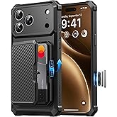 GolbinBox for iPhone 17 Pro Max Case with Card Holder and Safety Lcok, [RFID Protection] [Holds 4-5 Cards & Cash] [Camera Control Button], Rugged Card Slot Wallet Case for 17 Pro Max 6.9'', Ink Black