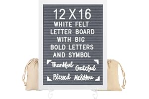G GAMIT Letter Board Sign White Frame 12x16 - Felt Letter Board Baby Announcement Board with Big Letters,Large Letter board Sign board&Message Board with Stand