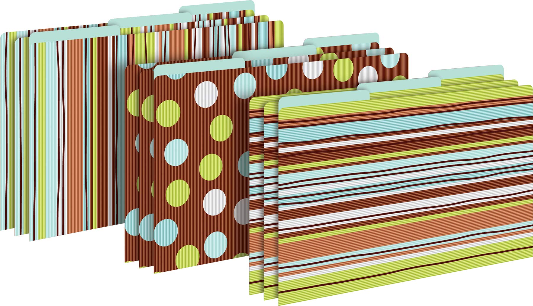 Photo 1 of Barker Creek File Folders - Set of 9 Ribbon by The Yard Legal Size Folders, 12pt Stock, Multi-Design Set, 1/3 Cut Tabs, Reversible, Home, School and Office Supplies (2509)