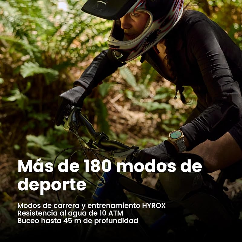 T-Rex 3 Pro Relógio Inteligente para Exterior 44mm – Ecrã de Safira AMOLED, Lanterna, Moldura de Titânio, GPS Dual Band, Mapas Offline, Bateria de 17 Dias, Modos Desportivos 180+, para iPhone Android