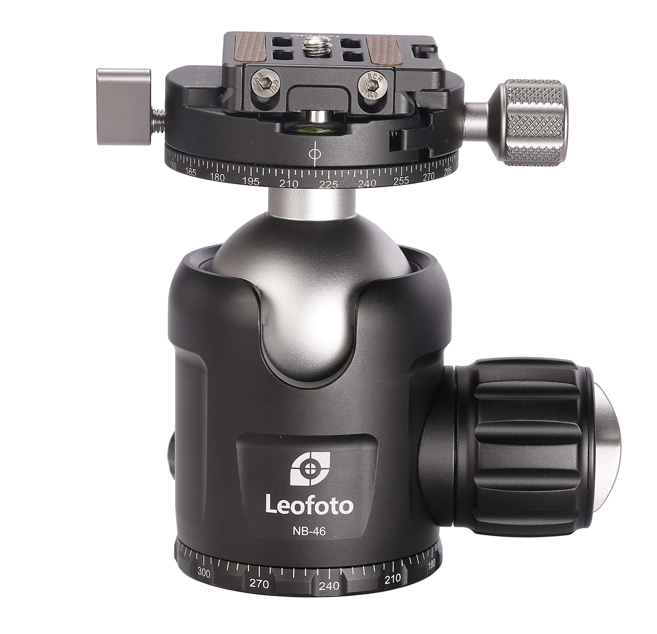 Leofoto - NB-46 Tripod Head with NP-60 Quick Release Plate - Solid - Load Capacity: 30 kg - Double Panning Function - NB-46+NP-60