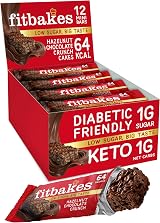 fit bakes Mini Hazelnut Chocolate Bars 64 Calories 12x19g Low Sugar