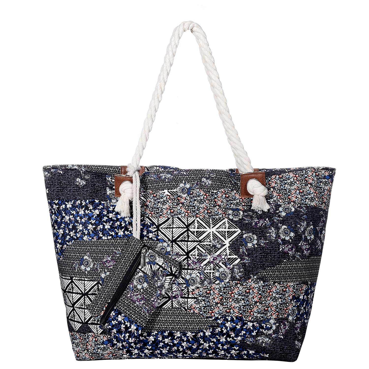 MASADA Large beach bag water resistant with zip Modern Art