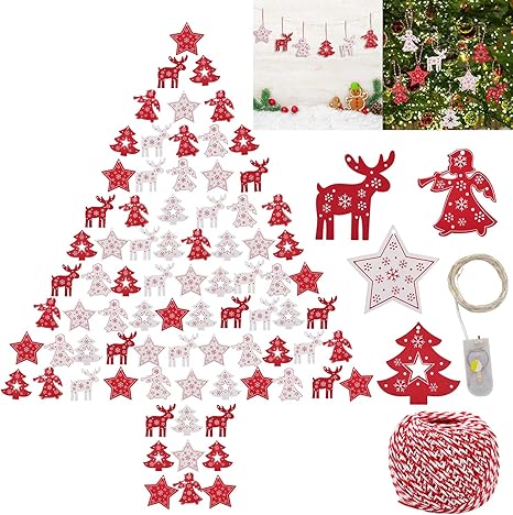 Amazon.de: JUSTDOLIFE 80PCS Weihnachtsholz-Fertigkeit DIY hölzerner