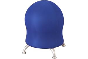 Safco Zenergy Ball Chair, Active Seating, Anti-Burst, Inflatable Chair for Home Office and Classroom, Blue Mesh