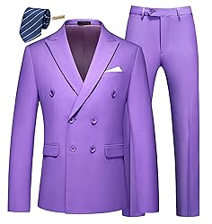 Mens Double Breasted Suit Slim Fit two Piece Tuxedo