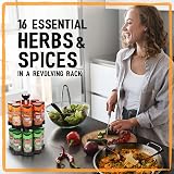 Schwartz Rotating Spice Rack with 16 Jars Italian Herbs Basil Paprika Cumin view 2