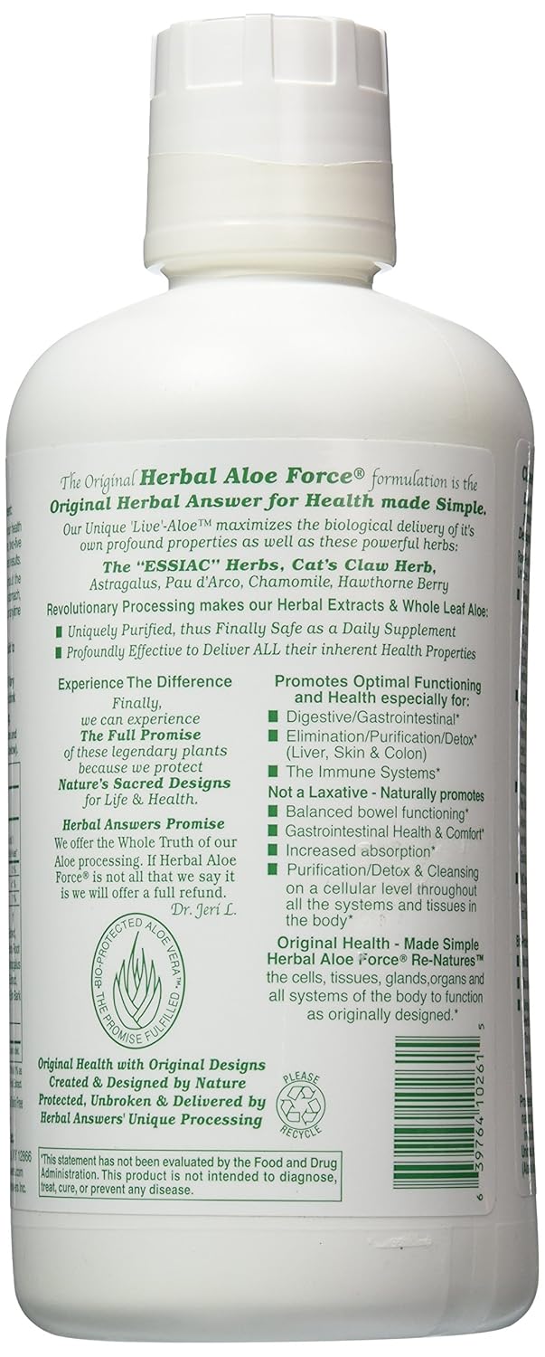 Herbal Answers Herbal Aloe Force Aloe Vera and Herbal Dietary Supplement, 32 fl oz : Body Scrubs : Beauty