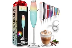 Zulay Kitchen Powerful Milk Frother Wand - Ultra Fast Handheld Drink Mixer - Electric Whisk Foam Maker for Coffee, Lattes, Cappuccino, Frappe, Matcha & Coffee Creamer - Milk Boss Cupcake