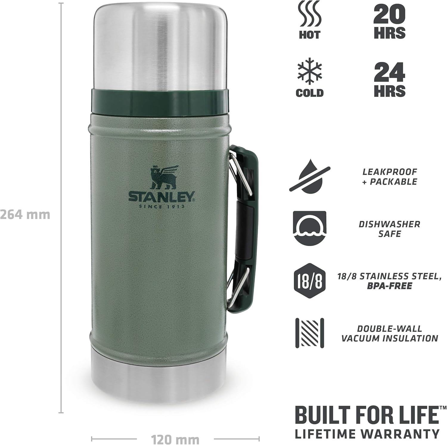 Stanley Classic Legendary Food Jar 0.94L, Hot for 20 Hours, BPA-Free, Stainless Steel Coffee Flask - Image 4