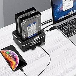 ikuai SATA to USB 3.0 Dual Bay Hard Drive Dock for