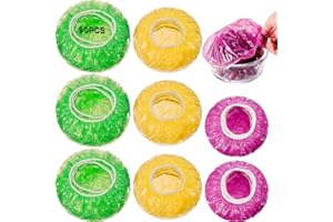 90 Pcs Elastic Food Storage Covers Reusable Stretch Plastic Wrap Bowl Covers Elastic Alternative to Foil for Family Outdoor P