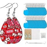 Set of 25 Sublimation Earrings Blanks with Holders & Storage Bags for DIY Projects, Carnival, Valentine's Day, Easter, Mother's Day Holiday Gifts, Unfinished MDF Teardrop Earring