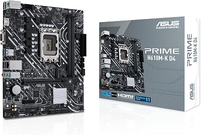 ASUS Prime H610M-K D4 mATX Motherboard for Intel LGA1700 CPUs