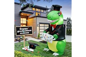 HZGDEJTG 5 Feet Graduation Season Inflatable Toys Outdoor Decorations, Built-in LED Lights for Patio Decorations, Suitable for Patio, Garden, Outdoor, Lawn, Decorative Inflatable Dr. Dinosaur.