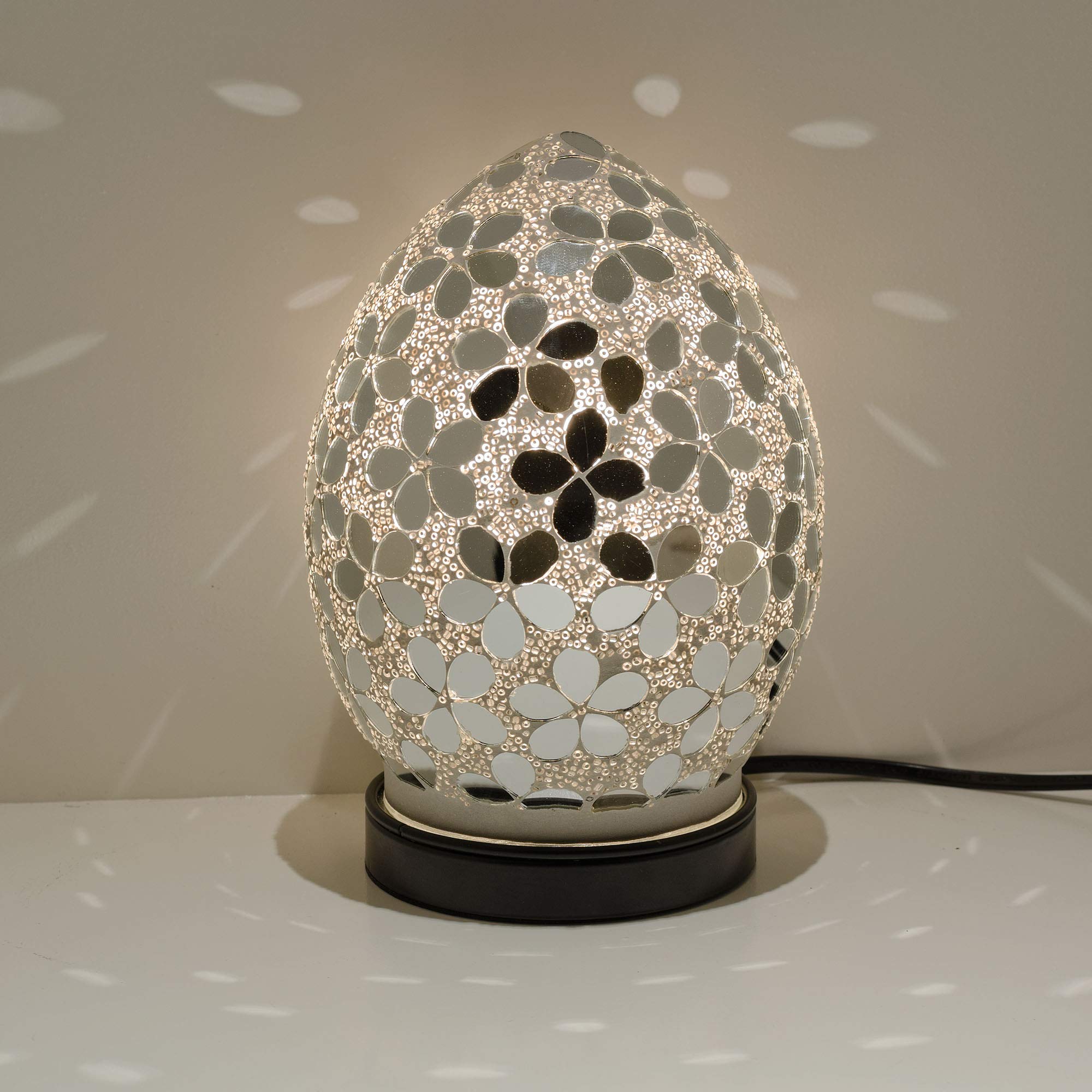 Febland Mini Mirrored Flower Tile Mosaic Egg Lamp