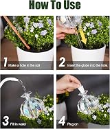NiHome Large Plant Watering Globes 2-Pack Iridescent Glass Cactus 140 ml view 7