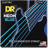 DR Strings NBE946 9-46 Lite and Heavy Set Handmade Neon Hi-Def Blue Coated Electric Strings