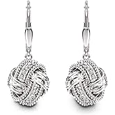 LeCalla 925 Sterling Silver Diamond Earrings for Women (G-H Color, I1 Clarity) Diamond Teardrop Earring for Womens