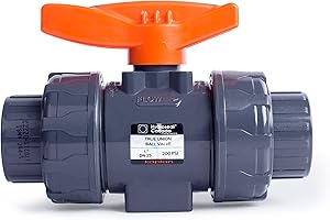 HYDROSEAL Kaplan 1’’ PVC True Union Ball Valve with Full Port, ASTM F1970, EPDM O-Rings and Reversible PTFE Seats, Rated at 200 PSI @73F, Gray, 1 inch Socket (1 inch)