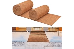 ZeeDix 2 Pack 16 x 118 Inch Thickened No Slip Ice and Snow Carpet, Natural Coconut Fiber Mat Walking Safety, Winter Coco Liner Roll Outdoor Carpet Runner for Front Door Steps Hallway Stairs Garden