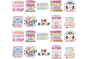 20Pcs K-Pop Stickers 10 Unique Designs, Vibrant Laptop Decals & Water Bottle Skins, Cute K-Pop Girly Korean Music Lover Stick