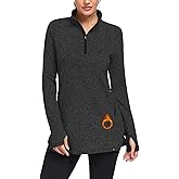 Soneven Women's Thermal Running Fleece Long Sweatshirts Turtleneck Long Sleeve Pullover Winter With Thumbholes and Pockets