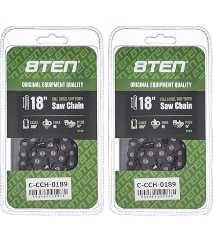 Amazon.com: 8TEN Full Chisel Skip Tooth Chainsaw Chain 18 Inch