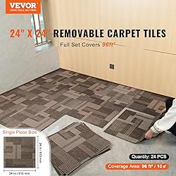 VEVOR Carpet Tiles Reusable, 24 PCS, 24"x