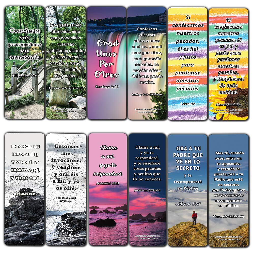 Spanish Favorite Prayer Bible Promises Bookmarks (12-Pack) - Great Collections of Spanish Bible Verses