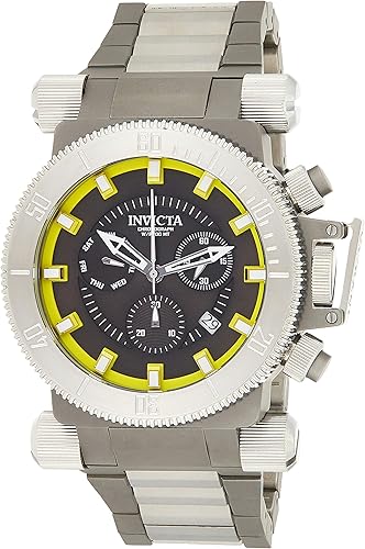 Amazon Com Invicta Men S 26639 Coalition Forces Quartz Chronograph Black Yellow Dial Watch Watches