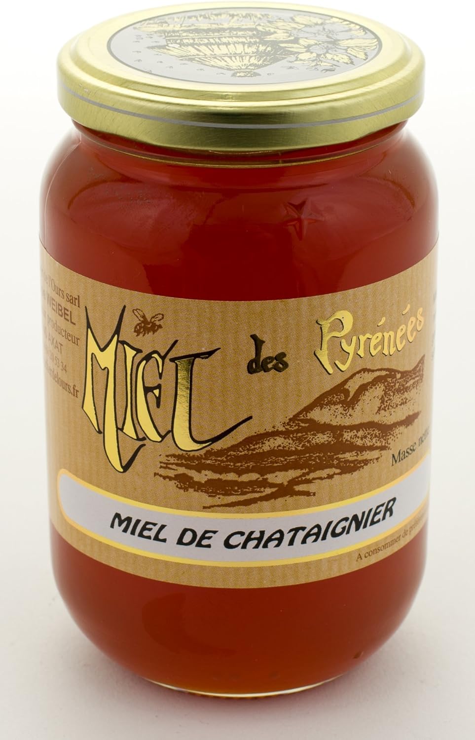 Chestnut Honey, French Honey, Natural Chestnut Honey from France 500g Amazon.co.uk Grocery