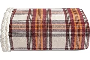 Eddie Bauer - Blanket, Soft Reversible Sherpa & Brushed Fleece Bedding, Perfect for Lounging, Dorm Essentials (Edgewood Plaid Red)