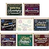 Fancy Land Work Anniversary Cards 24 Pack Embossed Business Employee Appreciation Cards with Envelopes Encouragement Work Team Greeting Cards Blank Inside