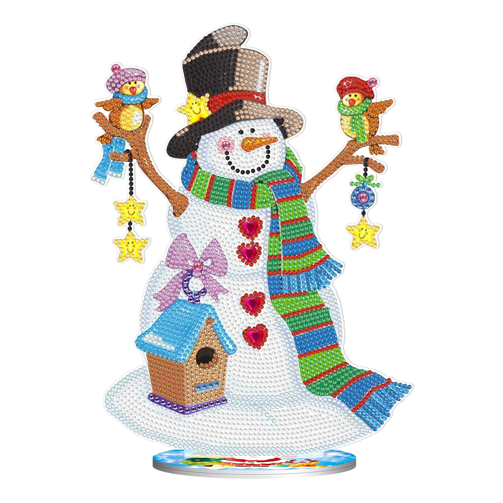 ZOYIEP Diamond Painting 5D Kits, Snowman, Bell, Santa Claus Element Diamond Painting Pictures Christmas Wreath Set Diamond Painting Pictures Ornament for Home Decoration (#1)