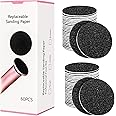 krofaue 60 Pcs Foot File Replacement Pads Round 60 Grit Sandpaper Disk for Pedicure Replaceable Sandpaper Refill Discs for Electric Foot File Callus Dead Skin Remover